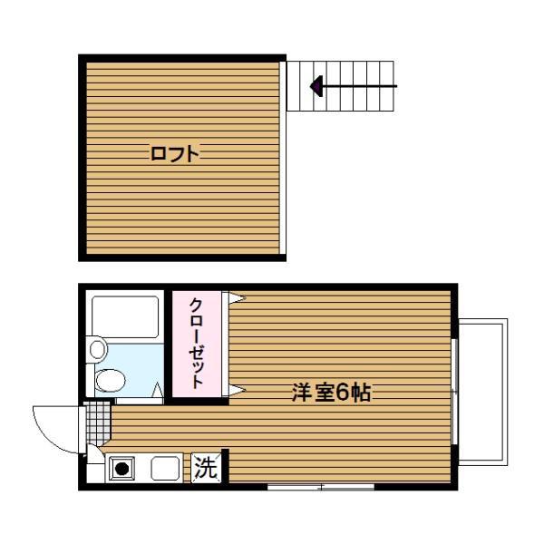 ルミエール下和泉(1K/1階)の間取り写真