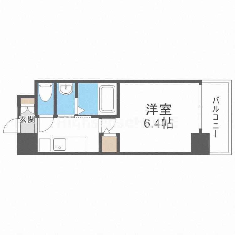 グランエクラ大今里南(1K/5階)の間取り写真