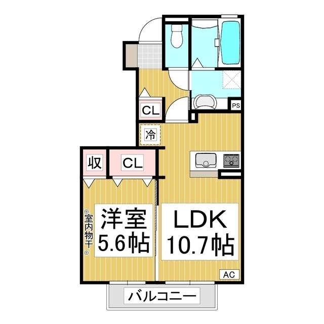 ルミエール(1LDK/1階)の間取り写真