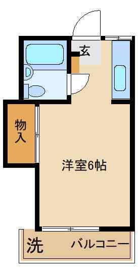 旭ハイツ(1K/1階)の間取り写真