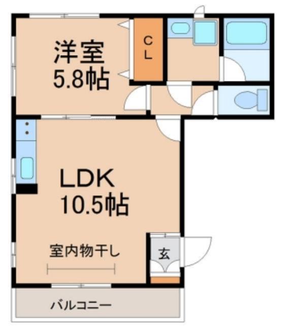 メゾン ド ティガー(1LDK/2階)の間取り写真