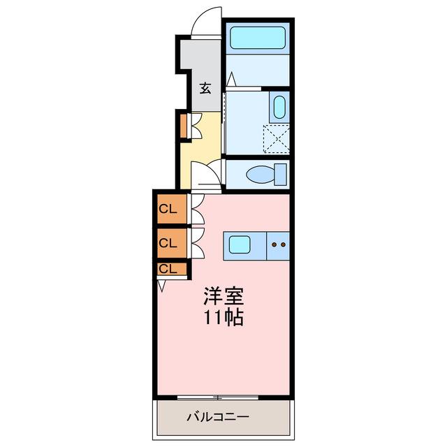 SUN LUCE見能林(ワンルーム/1階)の間取り写真