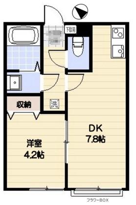 ヴェスタ市川(1DK/1階)の間取り写真