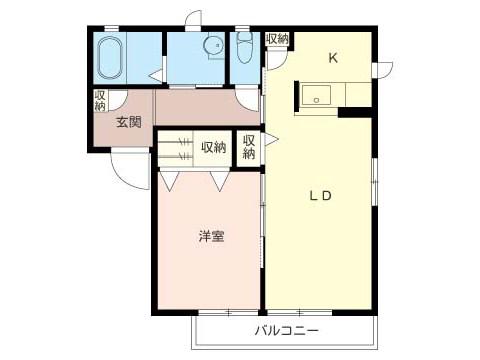 シャーメゾンゼルコバA棟(1LDK/2階)の間取り写真
