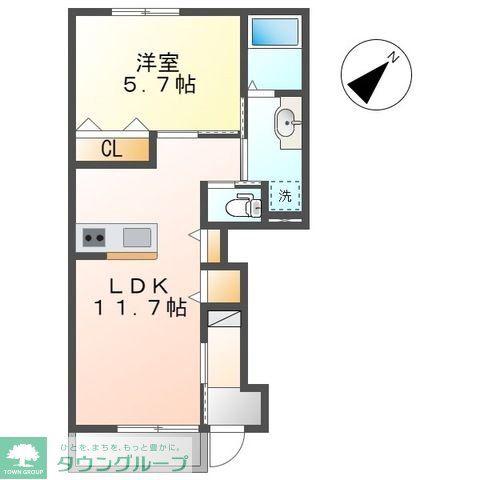 クレディール(1LDK/1階)の間取り写真