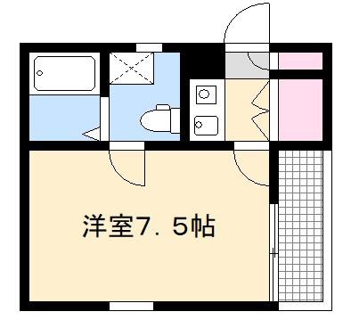 GHコート2ND(1K/2階)の間取り写真