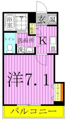 ボナール(1K/5階)の間取り写真