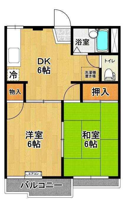 さくらそう(2DK/2階)の間取り写真