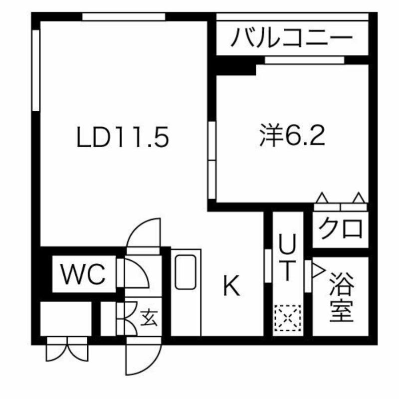 クラリス菊水V(1LDK/3階)の間取り写真