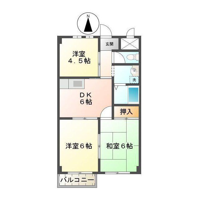サンリッチ別名(3DK/3階)の間取り写真