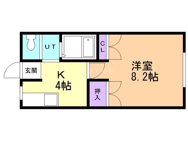 FEEL FINE TSUKURIMICHI I(1K/2階)の間取り写真