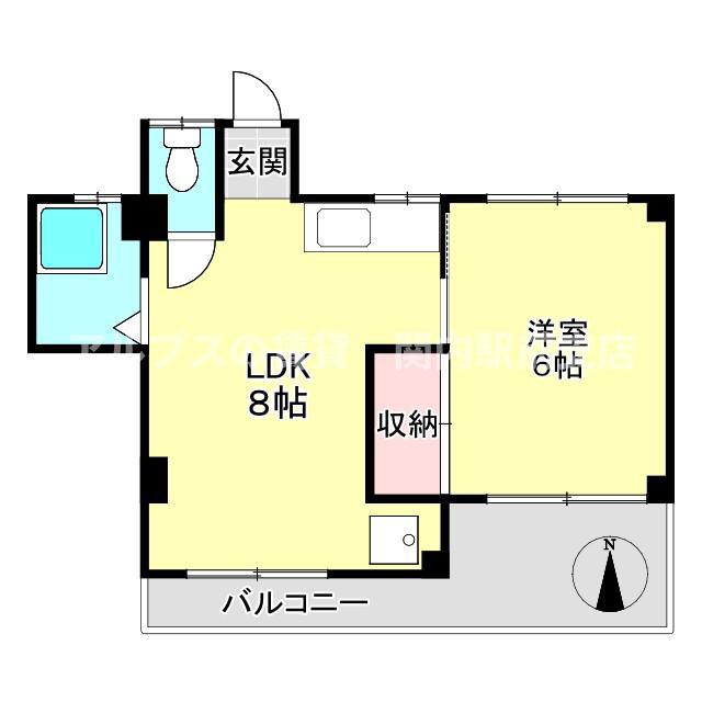 本牧1STSTAR(1LDK/1階)の間取り写真