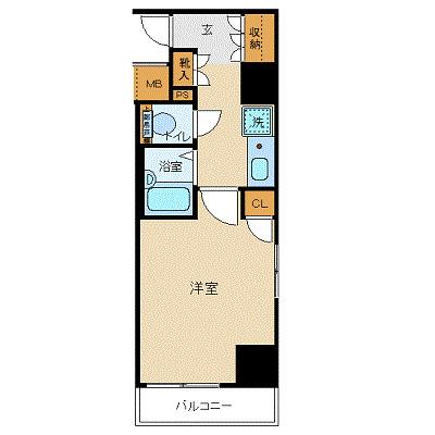 プレール月島RIVAGE(1K/6階)の間取り写真