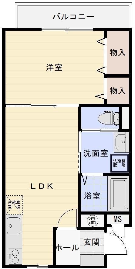 メゾンドポレール(1LDK/4階)の間取り写真