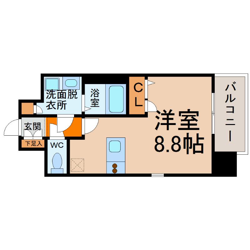 プレサンス名古屋STATIONアライブ(ワンルーム/12階)の間取り写真