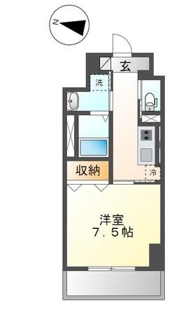 ラ コリーヌ柏屋(1K/9階)の間取り写真