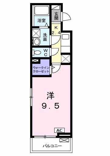ソレイユ 2(1K/3階)の間取り写真