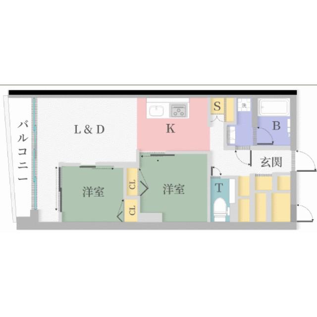 フドウ西川口ハイツ(2LDK/2階)の間取り写真