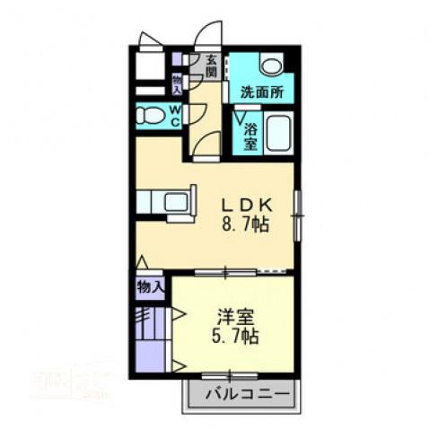 グランドメゾン栗原西(1LDK/1階)の間取り写真