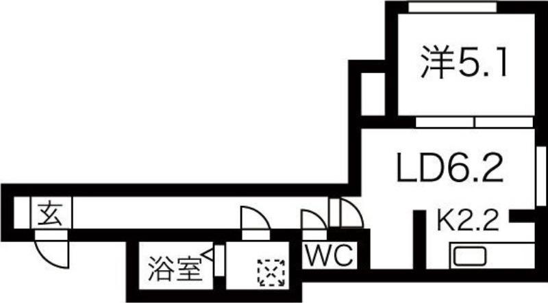 E-HORIZON美園II(1LDK/2階)の間取り写真