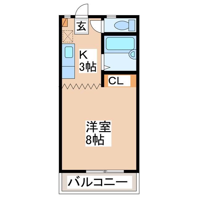 ハイツ中沢(1K/2階)の間取り写真