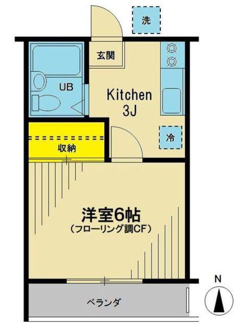 アバンス・やま(1K/2階)の間取り写真
