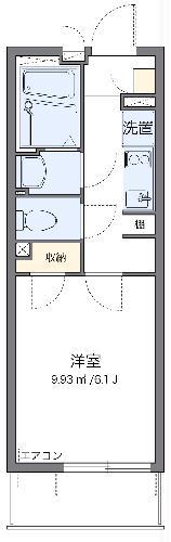 クレイノうたり(1K/1階)の間取り写真