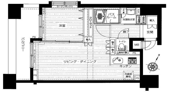 フェニックス代田橋(1LDK/9階)の間取り写真