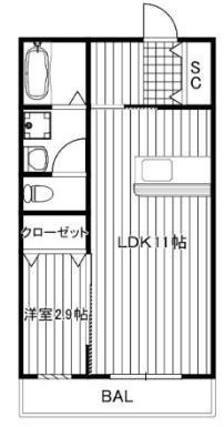 パッセージ(1LDK/3階)の間取り写真