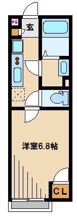 クレイノマナステイツ(1K/2階)の間取り写真