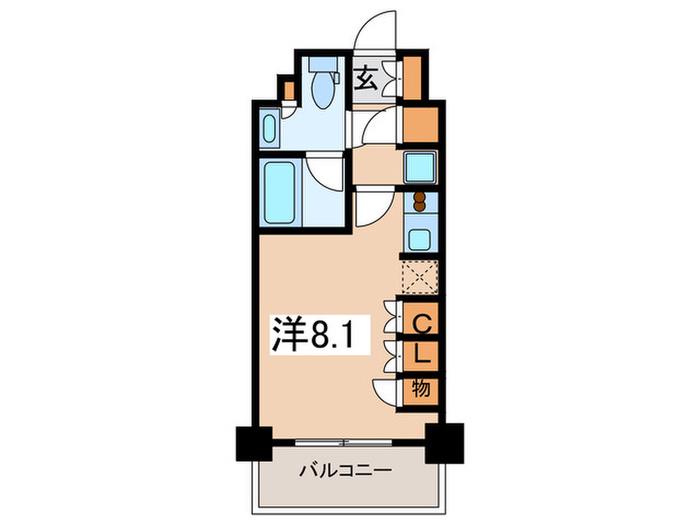 パークアクシス横浜反町公園(ワンルーム/3階)の間取り写真