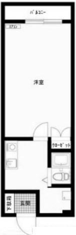 クローバー富士6号館(1K/2階)の間取り写真