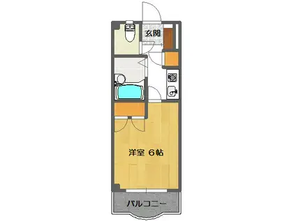 肇ビル(1K/4階)の間取り写真