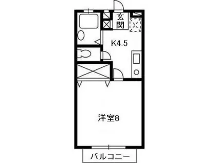 ブルーダイアモンド A-2C(1K/2階)の間取り写真