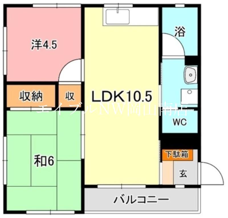 シャリテホサキ(2LDK/2階)の間取り写真