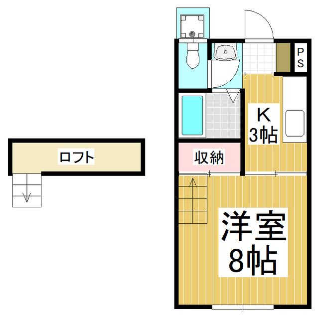 グリーンハイツ(1K/2階)の間取り写真