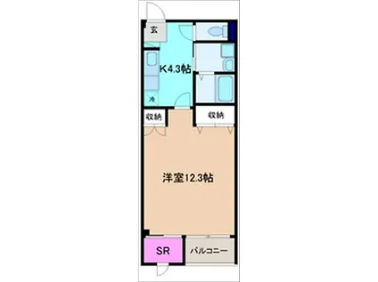 グリーンスペース諸江(1K/2階)の間取り写真