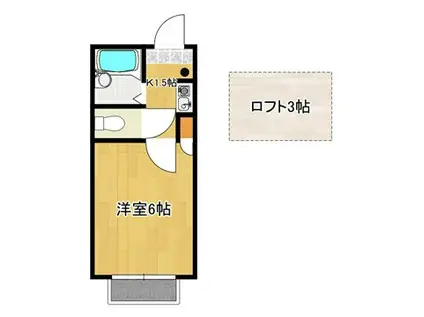 サントノウレ古府中(1K/2階)の間取り写真