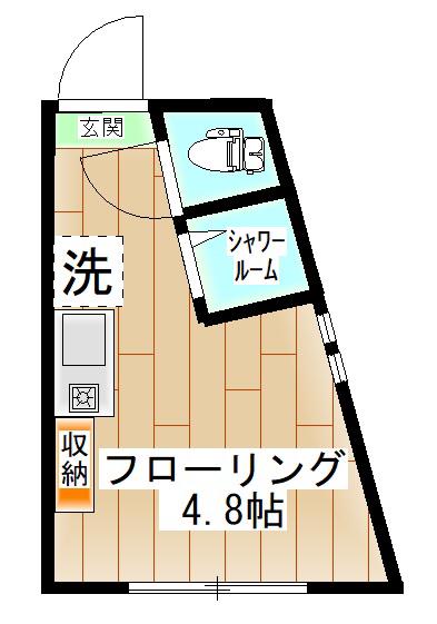 楽淇ハウス(ワンルーム/1階)の間取り写真