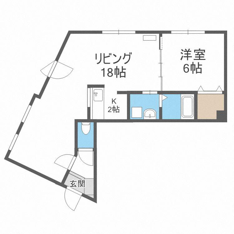 エルム時館(1LDK/4階)の間取り写真