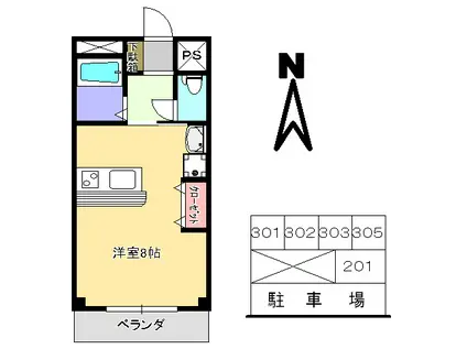 スタシオン・コフジ(ワンルーム/3階)の間取り写真