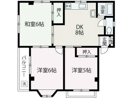 朝霞市三原 3DKサンドール飯倉(3DK/3階)の間取り写真