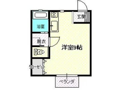 ラ・グリュー(ワンルーム/2階)の間取り写真