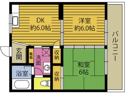 フォレスト永興(2DK/3階)の間取り写真