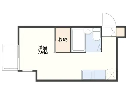 NISCII(ワンルーム/1階)の間取り写真