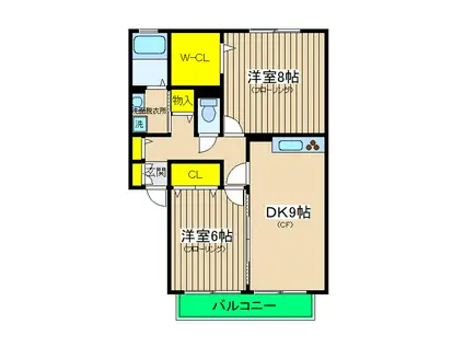 レグルス彩(2SDK/1階)の間取り写真