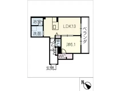 SHAMAISON MATSUSAKACASTLE(1LDK/2階)の間取り写真