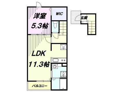 アヴィニヤ アーリ 19(1LDK/2階)の間取り写真