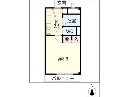 レグルスM(1K/1階)の間取り写真