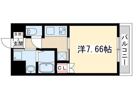 プレッツア新大阪(1K/8階)の間取り写真